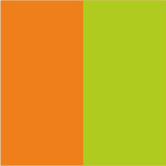 Color verde lima + naranja